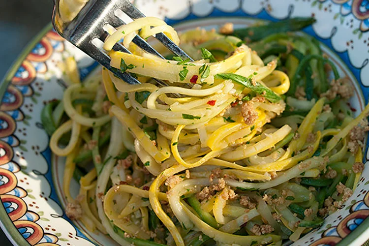 spaghetti de calabacín sin gluten