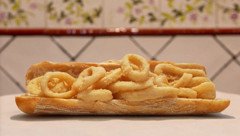 bocadillo de calamares sin gluten