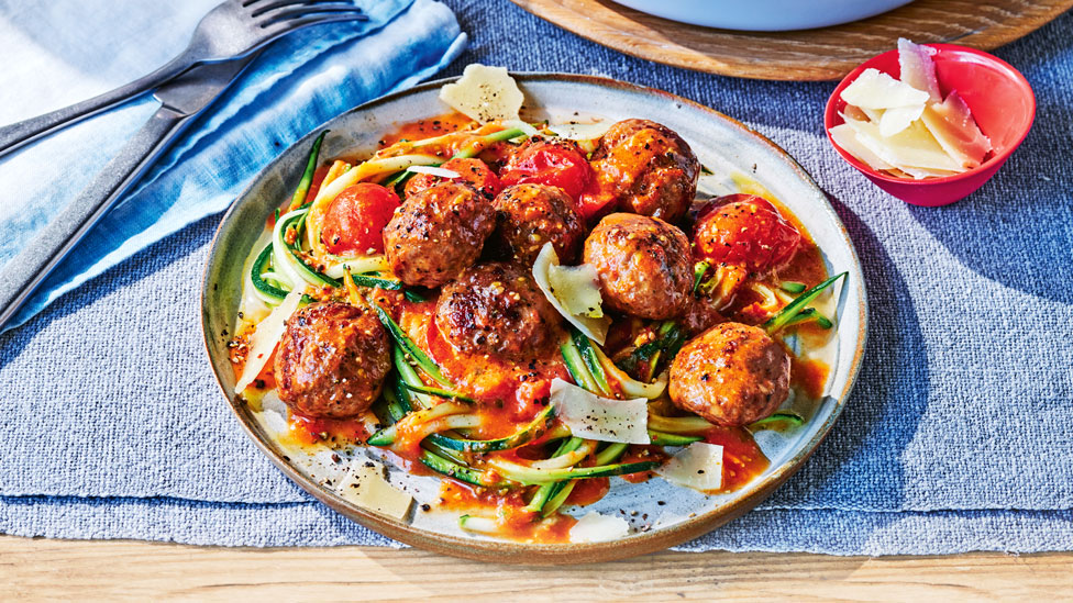 receta de spaghetti de calabacín con albondigas de pavo sin gluten